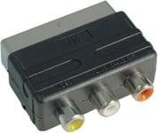 RCA to scart adapter AV triple female 3 phono to male scart VHS DVD Camcorder