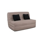 Canapé lit Alix bz 140 mousse 35 kg couette taupe