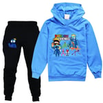 Pojkar Flickor Rainbow Friends Roblox Hoodies Träningsoveraller Toppar+ Byxor blue 130cm