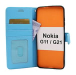 New Standcase Wallet Nokia G11 / G21 (Ljusblå)