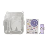 Instant Camera Case Kit Axelrems klistermärke Case Slitstarkt kameraskyddande genomskinligt case för Instax Mini 12 Lila