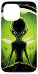 Coque pour iPhone 13 Pro Max Tête d'extraterrestre verte mignonne visage OVNI || Alien