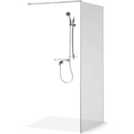Brasta Dija duschvägg, 90x200 cm, klarglas, kromad profil