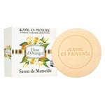 JEANNE EN PROVENCE - Savon Solide Corps & mains - Parfum Fleur d'Oranger - Nettoie, Adoucit & Parfume - 95% d'Ingrédients d'Origine Naturelle - Fabriqué en France à Grasse - 100 gr