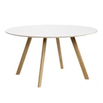 HAY - CPH25 2.0 Table Lacquered Oak Frame Ø140 X H74  White Laminate Tabletop Lacquered Edge - Matbord - Ronan & Erwan Bouroullec - Vit - Trä