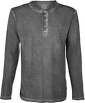 RED by EMP Spray Dye Henley Long-sleeve Shirt dark grey