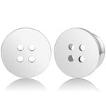 Vankula Ecarteur Oreilles 1 Paire Single Évasé Plug Tunnel Bouton en Acier Inoxydable Piercing Bijoux pour Femmes Hommes 16mm(5/8") Argent