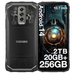 DOOGEE Blade10 Ultra 2024 Telephone Portable Incassable, Android 14, 20GB+256GB/TF2TB, 6.56’’ Écran, 50MP Camera, Ultra-mince 11 mm, 5150mAh Smartphone Incassable, 3 Card /IP68/69K/NFC/OTG-Transparent