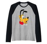 Disney Mickey And Friends Pluto Big Face Signature Manche Raglan