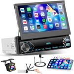 Hikity Autoradio 1 DIN 7 Pouces Écran Tactile Bluetooth Autoradio Radio FM Mirror Link USB SWC EQ Appels Mains Libres