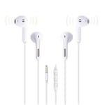 2 Pack 3.5mm Wired Headphones Noise Isolating with Built-in Microphone & Volume