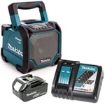 Makita DMR202 10.8-18V CXT/LXT Jobsite Speaker with 1 x 5Ah Battery & Charger, 10.8 V