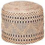 Pouf en Jute et Coton Beige 50 cm Remplissage à Billes EPS Design Moderne Wadan