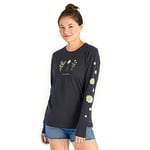 Life Is Good Wildflow Crusher T-Shirt à Manches Longues pour Femme Taille L/S XL Wildflower Jet Black