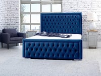 Eleganza Piera Plush Superking Bed Frame - Blue