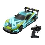 EXOST - Voiture télécommandée - Flash Light – Voiture de Course Lumineuse – Echelle 1/14 – Vitesse Maximum de 15 km/h - 2.4Ghz – Vert - 31,5 cm – A partir de 5 Ans - 54021