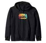 Retro Silhouette Tow Truck Wrecker Tow Truck Operator Zip Hoodie