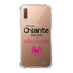 Evetane - Coque Silicone Compatible avec Samsung Galaxy A7 2018 - Protection Souple et Renforcée - Coins Antichocs - Fine et Transparente - Coque Arrière - Un Peu Chiante Tres attachante