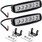 Start - 2PCS Phare de Travail led 15cm 6'' 18W Projecteur led 12V 24V Etanche IP67 Spot Barre led Feux Antibrouillard led pour 4x4 Voiture Camion