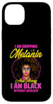 Coque pour iPhone 14 Plus Black Girl Lunettes de soleil Magic Afro Woman Honey Drip Rose vif