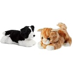 AURORA, 31566, Flopsies Border Collie, 12In, Soft Toy, Black and White & World 60467 MiYoni Tots Tabby Cat Plush Toy (Orange)