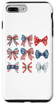 iPhone 7 Plus/8 Plus Red White And Blue American Coquette Bows Funny 4th Of July Case