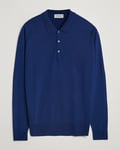 John Smedley Belper Extra Fine Merino Polo Pullover Ink Blue