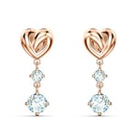 Swarovski Lifelong Heart drop earrings, Heart, White, Rose gold-tone plated