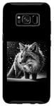 Coque pour Galaxy S8 Élégante chemise d'art renard noir et blanc pour les amateurs de faune