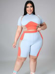 Survêtement D'été Grande Taille Pour Femme",Tenue De Sport,Ensemble Deux Pièces,Top Et Short,Grande Taille,,"2023