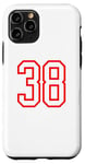 Coque pour iPhone 11 Pro Numéro #38 Blanc Rouge Sport Numéro 38