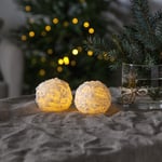 Led kubbelys 2-pakk snøball m timer