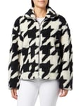 United Colors of Benetton Women's Jacket 25cadn033, Pied De Poule Black and Pink 68f, S