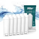 Sillar 6x Filtres à Eau pour Machines à Café Delonghi DLSC002, SER3017 & 5513292811 - Compatible avec Machines à Café ECAM, ESAM, ETAM | Filtre à Eau Cartouche à Charbon Actif