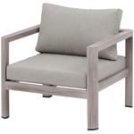 Fauteuil de salon de jardin Jauca noisette & gris boisé en aluminium traité époxy - Hespéride