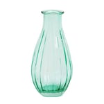 Talking Tables Green Glass Bud Vase for Flowers | Small Ribbed Narrow Necked Bottles for Home Décor, Arrangements, Wedding Centrepieces for Table Decorations, Windowsill, One Size