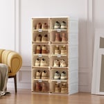 Armoire à chaussures Portable pour salon, armoire de rangement empilable avec portes et étagères, boîte à chaussures pour placard