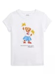 Ralph Lauren Kids' Sparkle Knit Bear T-Shirt, White