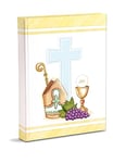 Photo Album Communion and Confirmation 23 x 30 cm 60 White Pages in Thick and Durable Cardboard Intervaled with Pergamin, Symbols