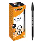 BIC Cristal Exact Stylos-Bille Pointe Aiguille Fine (0,7 mm) - Écriture Précise et Fluide - Noir, Boîte de 20