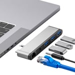 Älykäs Type-c-telakointiasemakeskitin 5 in 1 USB 3.0 -portti Rj45 3,5 mm:n äänelle