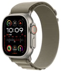 Watch Ultra 2 49mm Titanium Case with Olive Alpine Loop - Small