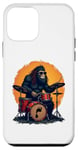 Coque pour iPhone 12 mini Bigfoot Drum Squad Sasquatch vintage jouant de la batterie