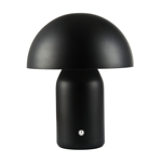 Modern Rechargeable Mushroom Table Lamp in Mat Black with Touch Dimmer Button...