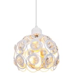 20CM Lustre Rétro Classique Suspension Luminaire Moderne Cristal Plafonnier Créative En Métal Pour Chambre Bar Bureau Blanc