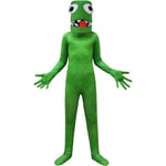 Rainbow Friends Kostymer Halloween Cosplay Jumpsuit Pojkar Klä Ut Sig Låtsas Mask Handskar 3Pcs Spel Grön Monster Outfit för Barn (130)