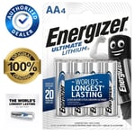 Energizer Ultimate AA Lithium Ultra Batteries LR6 L91 Pack of 4