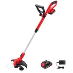 TEENO Coupe-Bordures Rotofil sans Fil 20V,30 cm, Coupe-Herbe sans Fil 1x 2 Ah Batterie, Coupe Bordures, Chargeur Rapide Inclus, Manche télescopique, Poignée réglable