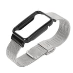 (Silver) Smart Watch Mesh Band Flexible Stylish Watch Strap Bumper Case