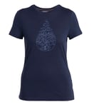 Icebreaker Women's Merino 150 Tech Lite III Short Sleeve Tee Hike Path Midnight Navy, XL